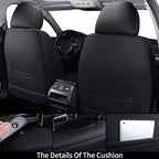 Coverado Front Seat Covers, Universal Seat Covers for Cars, Breathable Leather Car Seat Protector, Front Car Seat Covers, Seat Covers Waterproof, Driver Seat Cover Fit for Most Cars, BlackRed - Image 2