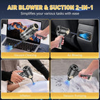 KMM Handheld Car Vacuum Cleaner, 16000PA Hand Held Vacuum & Air Duster | Strong Suction, 120W High Power, Portable, Cordless, Rechargeable, Multi-Nozzles & LED Liht, for Home, Car, Office, Pet - Image 3