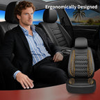 Stinger Car Seat Covers Custom Fit for Kia Stinger 2018-2023, Premium Full Coverage Leather Automotive Seat Protectors, All Seasons Waterproof Breathable, Airbag Compatible, 2 Front Seats Black - Image 6