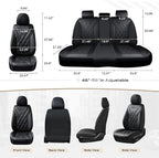 Coverado Car Seat Covers Full Set, Seat Covers for Cars, Front Seat Covers and Back Seat Cover Waterproof Leather Automotive Seat Cover, Universal Car Interior Protectors Cushion for Most Cars - Image 5