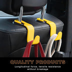 povtii 4PCS Car Seat Headrest Hook, Auto Back Seat Hanging Storage Organizer, Vehicle Seatback Hanger Holder for Purse Handbag Coat Umbrella, Universal Interior Car Accessories (Yellow) - Image 5