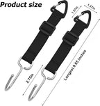 2 Pack Car Headrest Hooks, Heavy Duty Metal Purse Holders, Black | Adjustable Seat-back Organizers for Handbags, Grocery Bags and Accessories, Universal Fit for Front and Rear Seats - Image 2