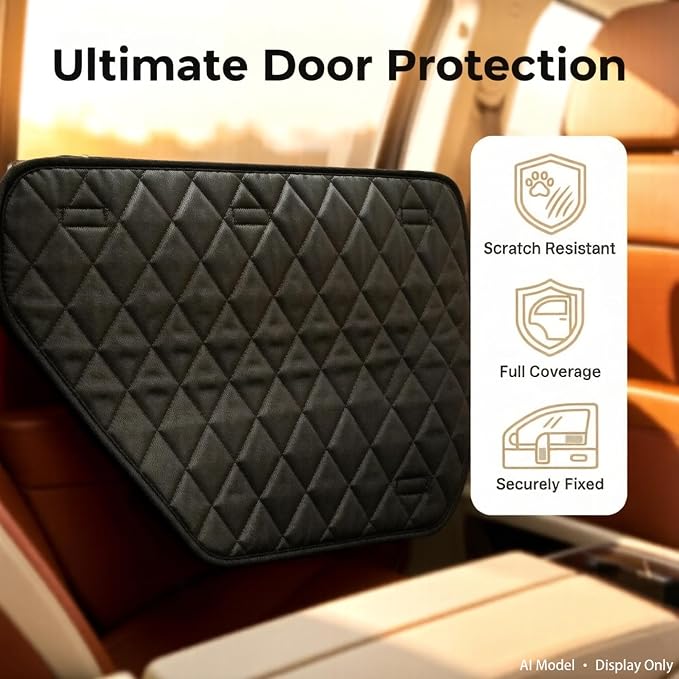 2 Pack Dog Car Door Protector, Scratch Guard for Cars & Compact SUVs | Thick, rugged Oxford fabric. Waterproof & scratch-resistant. Tool-free install, easy wipe-clean & machine washable - Image 4