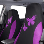 Flying Banner Butterfly car seat Covers ful Set Fashion Universal Lady Woman Female Rear Bench Split Colorized (2 Fronts, Purple) - Image 5