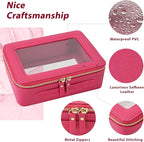 Aveniee Clear Makeup Bag Organizer,Large Travel Toiletry Bag for Women, Waterproof Cosmetic Pouch with Zippers,Car Organizers and Storage Case for Accessories,Hotpink - Image 2