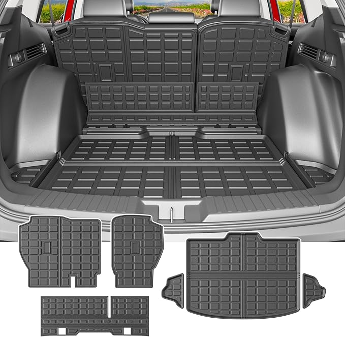 powoq Fuel Cargo Mat Backrest Mats Compatible with 2023-2025 2026 Honda CRV | Trunk Mat Cargo Liner Back Seat Protector TPE Replacement for 2023 2024 2025 2026 Honda CRV Accessories (Fit Fuel Lower Deck) by powoq