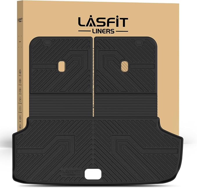LASFIT Cargo Mats for Hyundai Ioniq 9 2026 | All Weather TPE Custom Fit Cargo Trunk Mat & Backrest Mats Accessories, Black by LASFIT