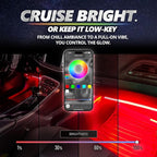 OPT7 Aura Pro Multicolor Interior SUV & Van Lights w/App & Remote, 6PC Kit | Extended Interior Lighting, RGB Ambient Footwell Glow, Full SUV Coverage, Sound Sync, 3-Row Car Decor, 12V LED Strips - Image 5