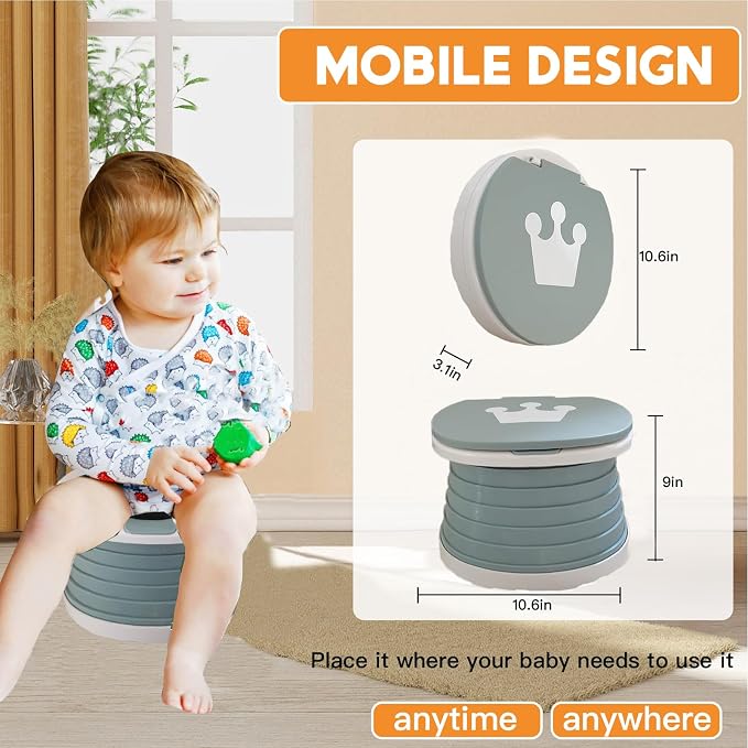 SunnySmile,Travel Potty,Car Potty for Toddler,Portable Toilet for Kids | Portable Toilet for Kids with 45 Liners,for Toddler Travel, Camping, Foldable, Indoor/Outdoor Use - Image 5