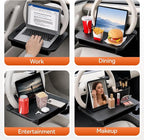 2-in-1 Steering Wheel Tray and Car Seat Gap Organizer for Drivers, Adjustable Food Tray and Laptop Desk Table for Eating, Working, Writing, Road Trips, Fits Most Cars, SUVs and Minivans - Image 3