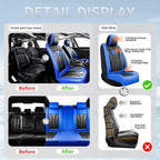 Fit Tacoma Premium Leather Car Seat Covers for Toyota Tacoma 2016-2022 2023 - Waterproof，Breathable，All-Weather Seat Cushion Protecto & Airbag Compatible, 2 Front Seat Blue&Black - Image 6