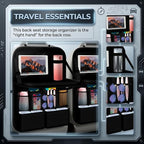 2 in 1 Hanging Backseat Car Organizer,Waterproof Back Seat Car Organizer | with Table Trays,Multifunctional Cars Seats Backs Organizers as Kick Mats Back Seat Protector for Vehicles - Image 7