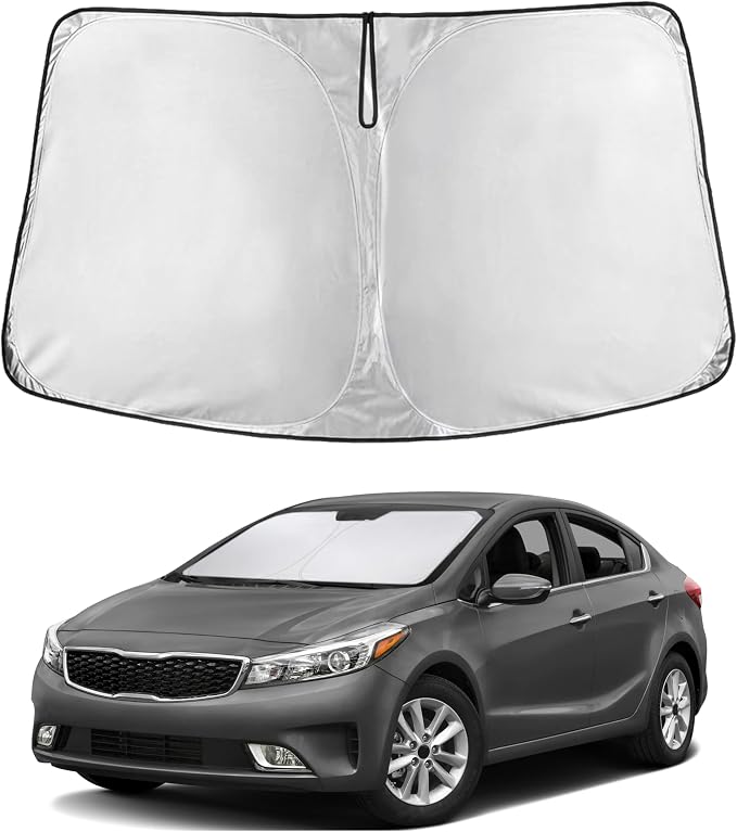 EcoNour Windshield Sunshade Compatible for Kia Forte 2019-2023 2024 2025 | Sun Visor for Front Windshield & Window Sun Shade Cover, UV Heat Blocker & Protector, Car Accessories by EcoNour