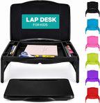 MAVOCRAFT Foldable Kids Lap Tray with Storage - Portable Lap Desk Kids & Adults - Kids Lap Desk for Breakfast in Bed, Serving Tray, Car Desk & Gaming (Black) by MavoCraft