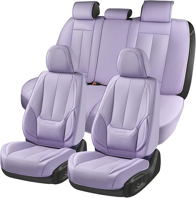 Coverado Car Seat Covers, Seat Covers for Cars, Waterproof Leather Auto Seat Protectors, Leather Car Seat Cushion, Car Interiors Accessories Universal Fit for Most Cars by COVERADOAUTO