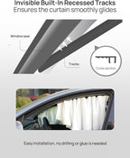 TPARTS Side Window Sunshade Curtains for Tesla Model Y 2021-2026 All Models | 4-piece blackout sun shades provide privacy and heat protection for Tesla Model Y/YL front and rear side windows - Image 3
