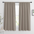 RYB HOME Blackout Curtains for Bedroom Living Room Nursery 63 inches Long | Thermal Insulated Room Darkening Privacy Protection Rod Pocket Drapes for Office Home Theater, W34 x L63, Sand, 2 Panels by RYBHOME