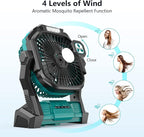 Portable Fan Rechargeable, 20000mAh Cordless Battery Powered Fan with LED Lantern Battery Operated for Travel Bedroom Home Camping Tent Office Beach Desk Fishing Table - Image 3