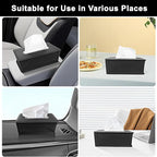 Upgraded Car Tissue Holder, Premium PU Leather Backseat Tissue Case Holder for 100-150 Regular Size Tissues,Foldable Tissue Holder 9.45 × 5.24 × 3.54 in, Black - Image 6