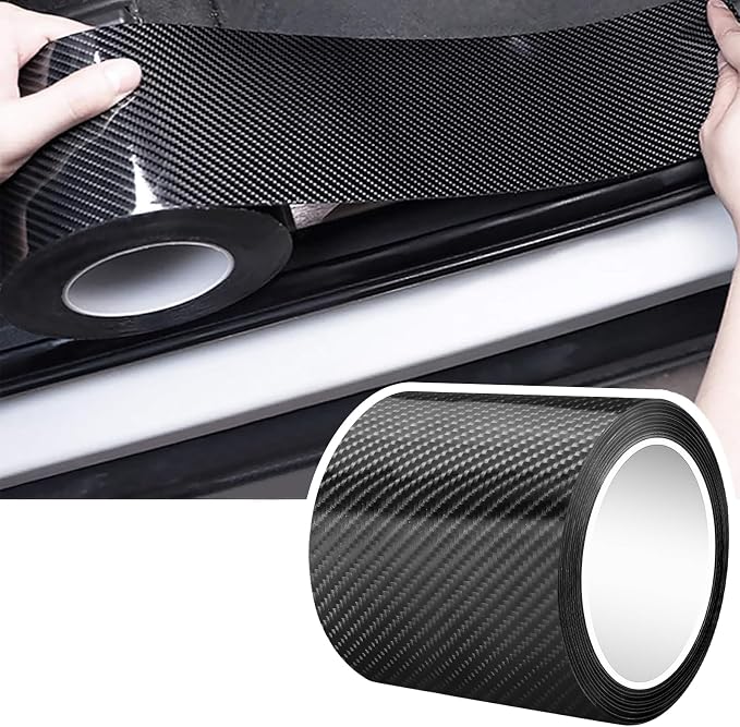 DGSL Car Door Edge Guards Door Sill Protector, 2.7In x 16.4Ft 5D Carbon Fiber Car Wrap Film, Vinyl Automotive Wrap Film Anti-Collision Fits for Most Car (Black) by DGSL