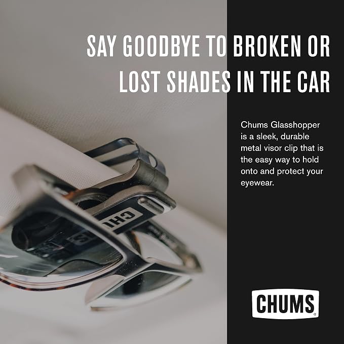 Chums Glasshopper Clip - Metal Sun Visor Glasses Holder for Vehicles - Car, Truck, or SUV Sunglasses Mount Attachment (Navy), 1 Pack - Image 2