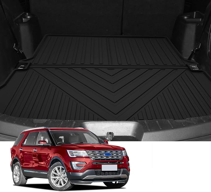 Custom for 2011-2019 Ford Explorer Cargo Mats Trunk Liner with 3rd Rear Seat Backrest Mat All Weather TPE Protection Mat Accessories (for 2011-2019 Ford Explorer) - Image 2