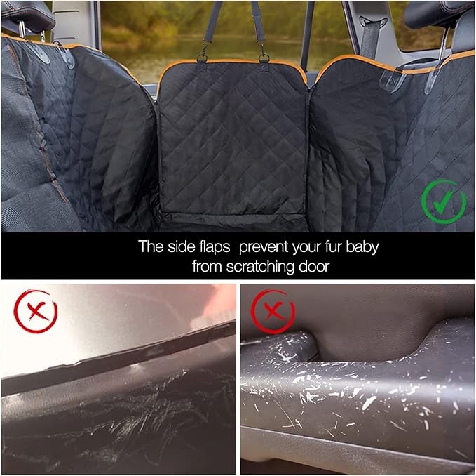 Dog Seat Cover for Pickup Trucks, 900D Heavy Duty Truck Back Seat Cover for Dogs, Waterproof & Non-Slip Pet Car Seat Cover, Fits Ford F150 F250 Ram 1500 GMC Sierra Chevy Silverado Crew Cab - Image 5