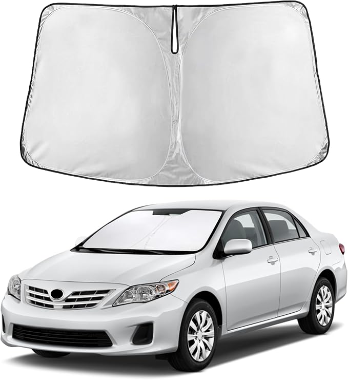 Autovir Windshield Sun Shade Fit for 2009-2011 2012 2013 Toyota Corolla | Sunshade, Front Car Window Shades Sun Visor, Blocks UV Rays & Heat, Car Accessories by Autovir