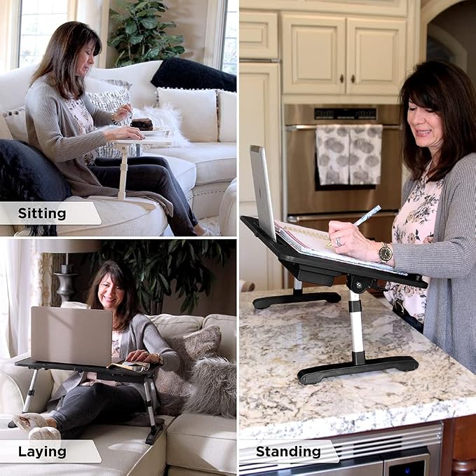 Limitless TotalDesk Portable Modern Workstation and Lap Desk with Adjustable Height & Tilt (Black) - Image 7