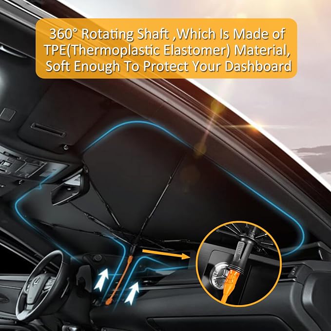 CHILL·TEK Pink Eyelash Car Windshield Umbrella, Hello Gorgeous Sun Shade Umbrellas for Car Front Window, Block UV Rays Foldable Windshield Umbrella Sun Visor Protector-Keep Car Cool for Most Vehicles - Image 3
