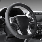 SEG Direct Black Microfiber Leather Auto Car Steering Wheel Cover 15 inch | Universal Medium Standard Size 14.5"-15" (37-39cm) for Car Truck SUV, Anti-Slip Comfortable Grip Auto Interior Accessories by SEGDirect