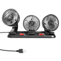 Portable 3-Head Car Cooling Fan with USB Plug | Powerful Airflow Fan for Vehicles Cars Taxi and Road trips by Unknown