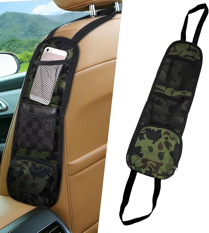 Car Seat Side Storage Pocket, Car Seat Organizer Hanging Bag (1, Green) by Unknown