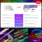 Dreamcolor Acrylic Car Interior Lights 18 in 1 RGB Car Ambient Lighting Kit APP Control Zoned Control System 252 Color Modes DIY 16 Million Colors Music Sound Active Neon Light Kits New Version - Image 8
