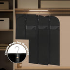 Dress Bags for Gowns Long, 60'' Garment Bags for Hanging Clothes, Suit Bag Cover for Storage and Travel, 2 Pack (Black) - Image 5