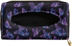 Biyejit 2 Pack Car Tissue Holder, Purple Butterfly Car Decorative Hanging Napkin Case, PU Leather Tissue Box for Car Sun Visor, Backseat by Biyejit