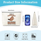 Gifts for Beaver Lovers Makeup Bag Beavers Theme Gift for Animal Lovers Holiday Appreciation Gifts for Women Travel Pouch Christmas Birthday Gift for Beaver Fans Women Friends Cosmetic Bag with Zipper - Image 2