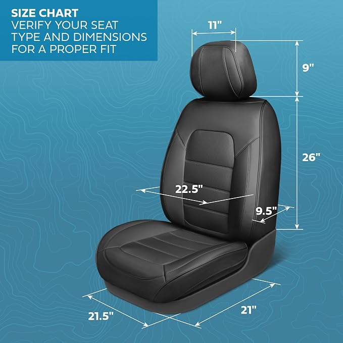 MotorBox Cabin King Black Label Leather Seat Covers for Trucks & Cars | Black Full Set Car Seat Covers, Waterproof Leather Seat Covers, Car Accessories, Seat Protector, Universal Fit - Image 3