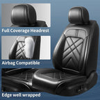 Soul Car Seat Covers Custom Fit for Kia Soul 2010-2026, Premium Full Coverage Leather Automotive Seat Protectors, All Seasons Waterproof Breathable, Airbag Compatible (2 Front Seats, Black) - Image 2