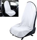 Waterproof Car Towel Seat Cover, Sweating Non Slip Car Seat Cover Protector for Gym Workout, Running, Swimming, Beach and Hiking, Machine Washable, Universal Fit for Front Seats (White) by Wogomz