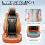 Fit Avalon Premium Leather Car Seat Covers for Toyota Avalon 2001-2021 2022 - Waterproof，Breathable，All-Weather Seat Cushion Protecto & Airbag Compatible, 2 Front Seat Orange&Black - Image 7