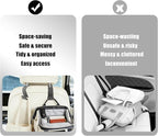 2-Pack Car Headrest Hooks, 1.1-Inch Wide Purse Hangers, Grey | Microfiber leather hooks with built-in metal cores keep purses, groceries and backpacks organized and within reach - Image 7