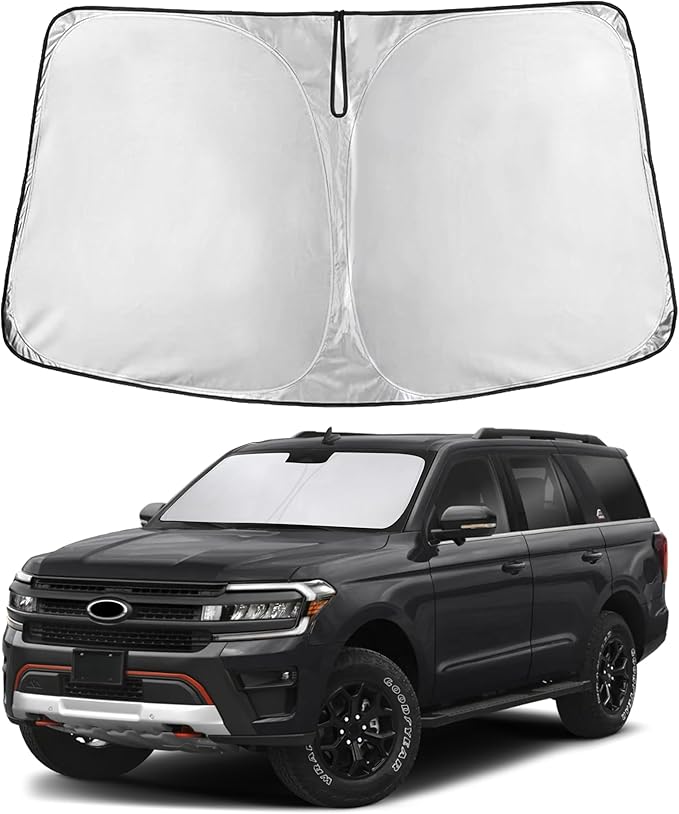 EcoNour Windshield Sunshade Compatible for Ford Expedititon 2018-2024 2025 | Sun Visor for Front Windshield & Window Sun Shade Cover, UV Heat Blocker & Protector, Car Accessories by EcoNour