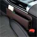 Ziciner Car Seat Gap Organizer, Premium Leather Auto Seat Storage Box, Vehicle Adjustable Front Seat Gap Filler, Car Seat Side Pocket Organizer for Phones, Glasses, Keys, Money, Cards (Coffee) by Ziciner