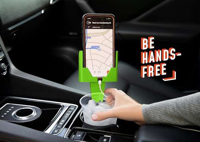 Cup Holder Phone Holder Mount for Car - Universal Adjustable Expander Cradle Hands-Free Driving - Compatible with All Smartphones Car Mount for iPhone Samsung Google Android Mobile Accessories Green - Image 6
