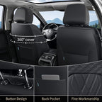 FLORICH Leather Cars Seat Covers Automotive Seat Cover Front Pair Waterproof Seat Covers for Car Vehicle Seat Cushion Protector Universal Fit for Most Cars Trucks SUVs, Black - Image 2