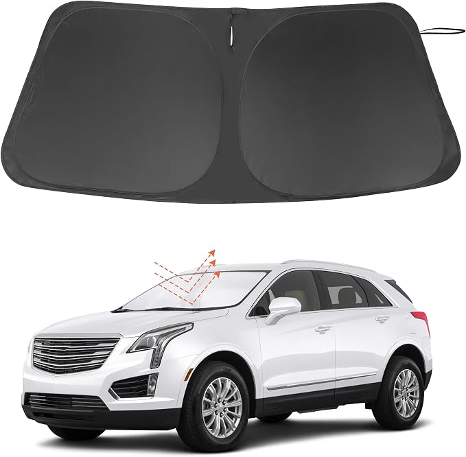 Windshield Sun Shade for 2017-2026 Cadillac XT5 Accessories | Full covered for windshield, Foldable & Durable, Block UV Rays, Reduce Heat, Easy to install, Keep Car Cooler by LHFLIVE