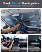 Mid SUV Windshield Sun Shade for Kicks/GLC Series/ CX90/Terrain/Ranger 2000-2026, Foldable Umbrella Sunshade with 100% UV Block, Multi-Layer Heat Insulation, Keeps Car Cooler - Image 5