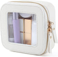 Small Clear Makeup Bag Travel Cosmetic Case, Portable Make Up Organizer Traveling Compact Car Bag for Essentials Transparent Toiletry Bag with Zipper by FASAOH