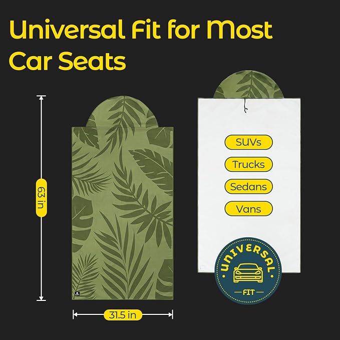 Car Seat Towel Cover, Full-Sized, Sweat Absorbing Towel for Gym - 2 Pack | Washable quick-dry towel cover protects front seats from sweat and water after gym, workout, running, beach and swimming - Image 2
